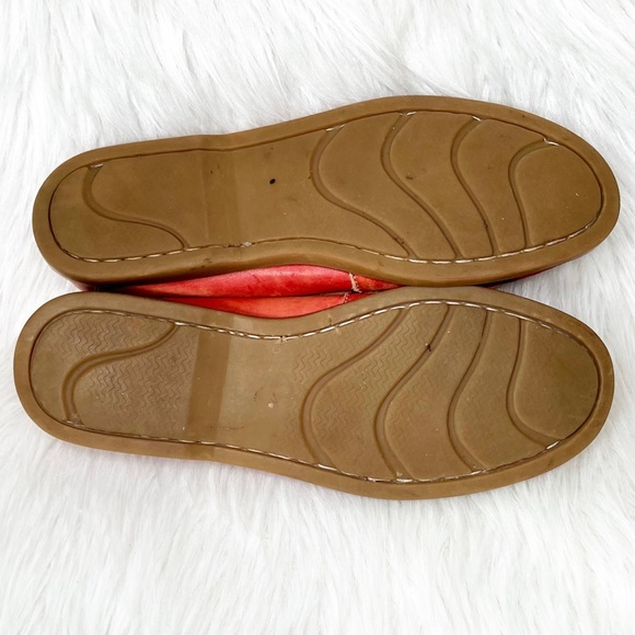 SOLD-Bed Stu Distressed Organic Dyed Ombre Red Boho Leather Slip On Loafers - Picture 11 of 12
